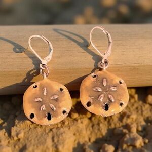 Gold and Silver Sand Dollar Earrings